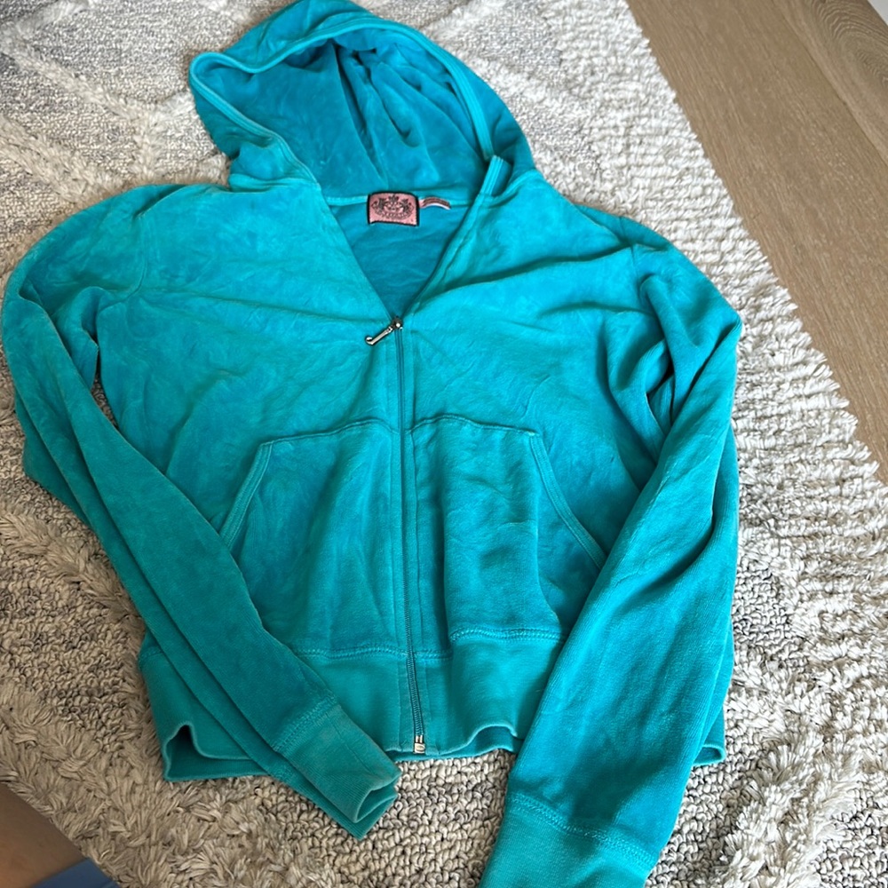 Juicy Couture Velour Zip up in teal